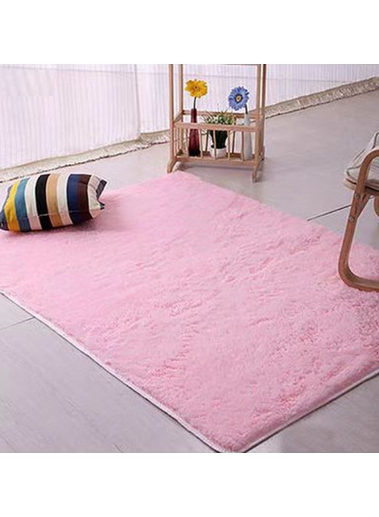 Loquat Squality Polyester Fiber Rectangular Minimalist Long Hair Carpet