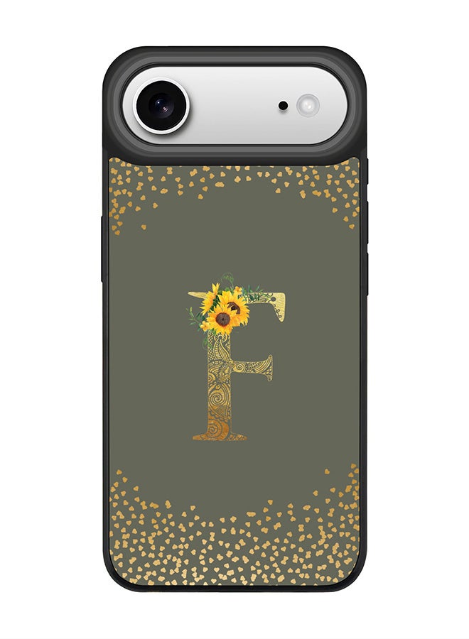 Stylizedd iPhone Air Case, [Compatible with MagSafe] Slim Magnetic cover Phone Case iPhone Air -Custom Floral Monogram - F  (Olive Green ) - Image 1