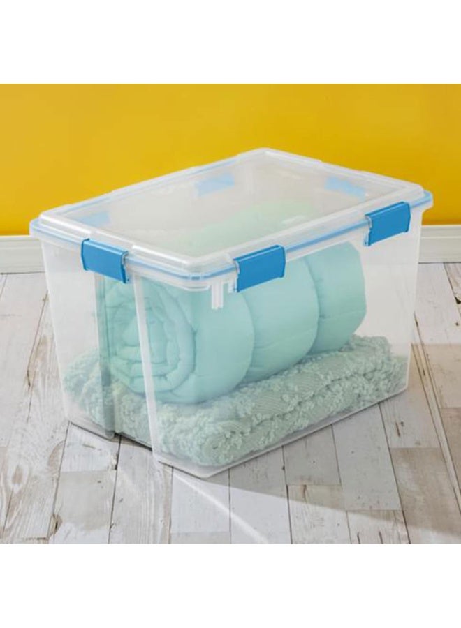 ستيريليت صندوق تخزين ستيرلايت 76 لتر محكم الإغلاق مقاوم للماء مع غطاء بإقفال قوي، حاوية بلاستيكية شفافة قابلة للتكديس لتنظيم الملابس والمستندات والطعام للاستخدام المنزلي الثقيل - Image 2