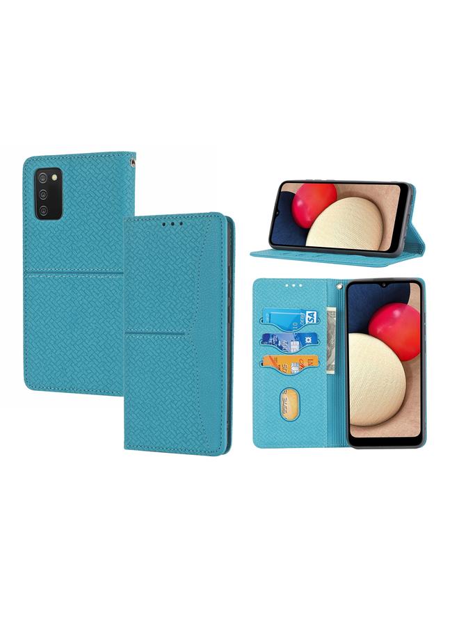 S-TOP Case For Samsung Galaxy A02s 164mm Woven Texture Stitching Magnetic Horizontal Flip PU Leather Case with Holder & Card Slots & Wallet & Lanyard - Image 1