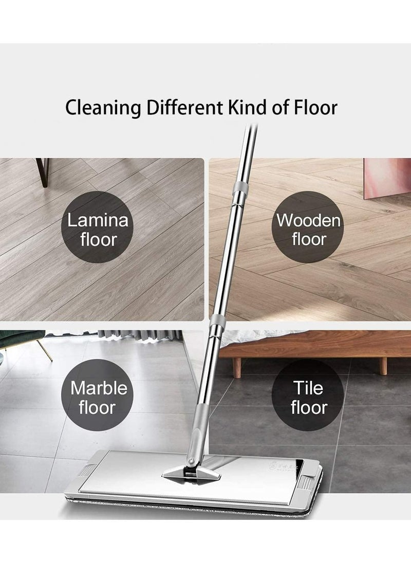 LIMOS - Floor Cleaner Bucket Mop Set Squeeze Microfiber Flat 6pcs Washable and Reusable - Image 1