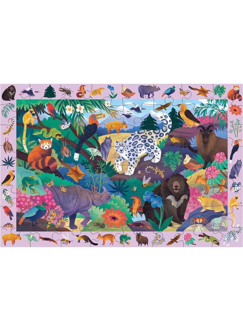 Mudpuppy in The Mountains — 64 Piece Search & Find Puzzle Jigsaw Puzzle Featuring Diverse Himalayan Mountain Animals and Over 40 Hidden Images to Find for Ages 4+