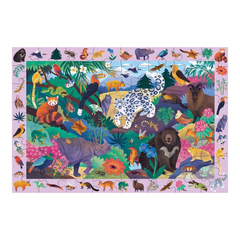 Mudpuppy مادباي في الجبال — 64 قطعة لغز البحث والعثور على الألغاز مع حيوانات جبلية هيمالايا متنوعة وأكثر من 40 صورة مخفية للعثور عليها للأعمار من 4 سنوات فما فوق - Image 1