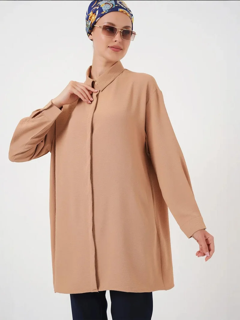 بيغ دارت قميص بأزرار بأكمام طويلة بقصة مريحة