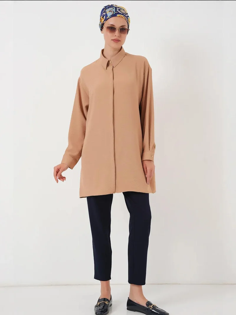 بيغ دارت قميص بأزرار بأكمام طويلة بقصة مريحة