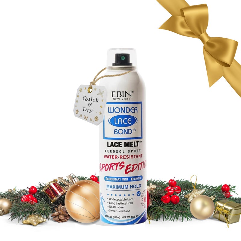 EBIN NEW YORK Wonder Lace Melt Spray Sports Edition - Rosemary Mint + Biotin (180ml) | Sweat & Water Resistant | Long-Lasting Hold & Edge Protection | Undetectable Lace Formula - Image 1