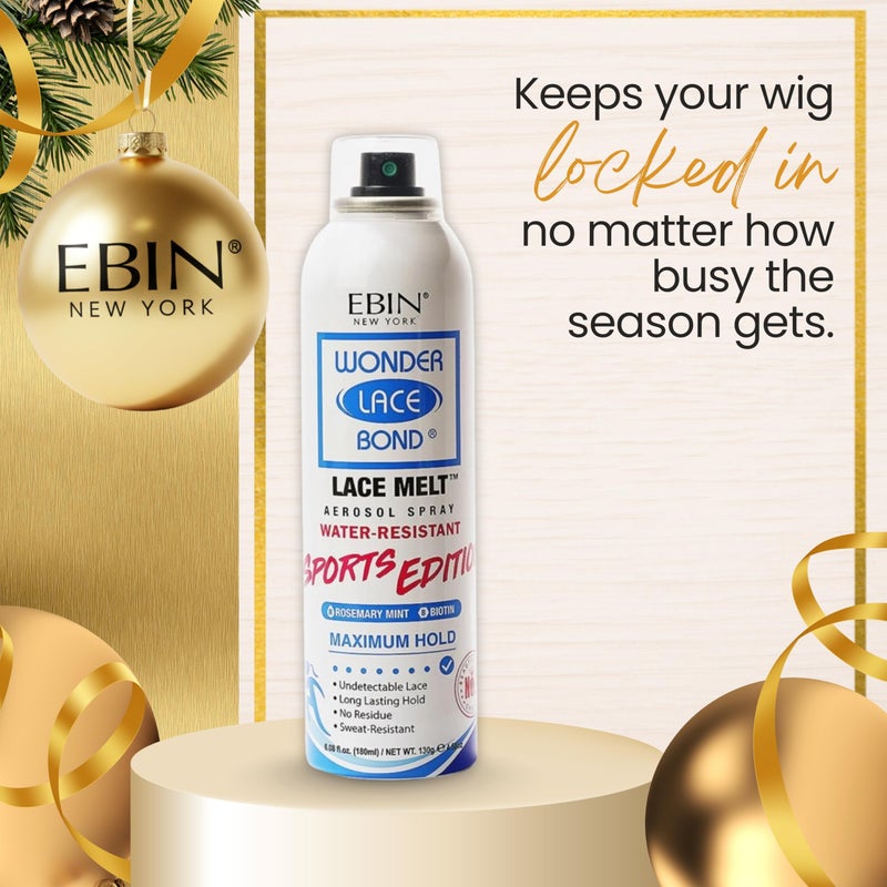 EBIN NEW YORK Wonder Lace Melt Spray Sports Edition - Rosemary Mint + Biotin (180ml) | Sweat & Water Resistant | Long-Lasting Hold & Edge Protection | Undetectable Lace Formula - Image 3