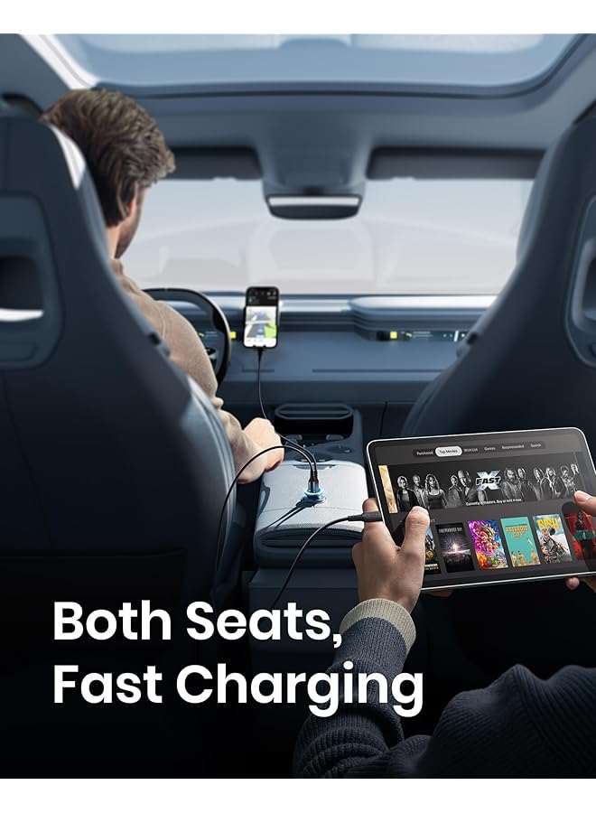 اي ان اي يو شاحن سيارة، 66 وات [يو إس بي سي + إيه] محول ولاعة سجائر سريع الشحن، شاحن يو إس بي، بي دي كيو سي 3.0، شاحن سيارة صغير، مناسب لأجهزة آيفون 16 و15 و14 برو ماكس بلس وآيباد إير 6 ميني 5 وسامسونج جالاكسي إس 24 وS23 ألترا - Image 5