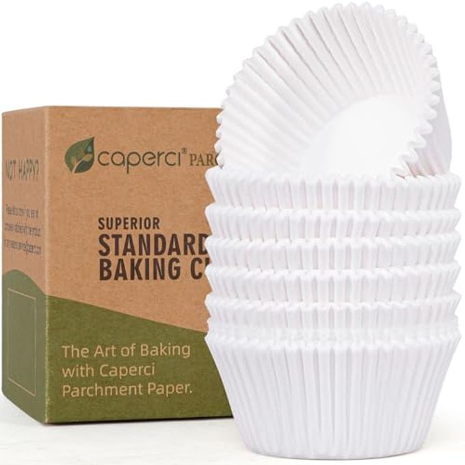 Caperci 225pcs White Parchment Cupcake Liners Standard Muffin Liners Baking Cups, Parchment Paper Cupcake Wrappers with Excellent Greaseproof & Balanced Non-Stick, No Smell, Food Grade (White) - Image 1