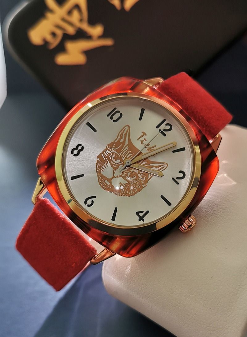 TIEKE Cute Cat Printed Casual Student Quartz Watch for Women - Image 2