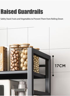 VUCATIN Vegetable Storage Rack Multi-functional Storage Organizer Shelves Movable Storage Shelf with Basket for Kitchen Living Room Laundry Room Balcony (4-Tier Black)  - Image 2