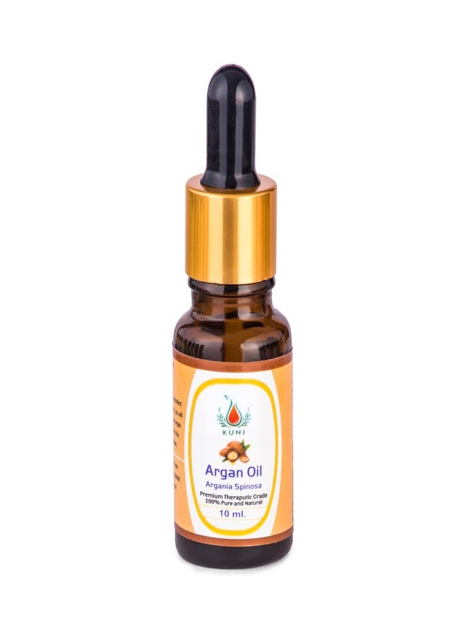 KUNJ Argan Oil (Argania spinosa) 10ML - 100% Pure & Natural, Cold Pressed, Undiluted - Premium Therapeutic Grade Carrier Oil for Hair Nourishment, Skin Hydration, Face Care & Anti-Aging - Image 1