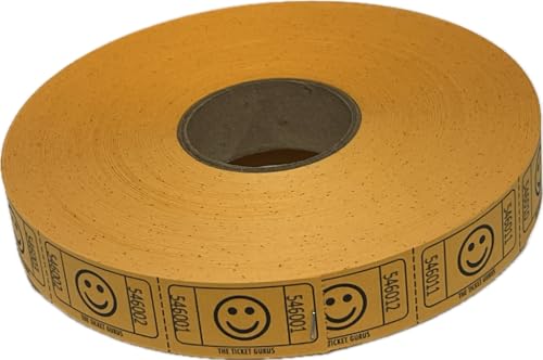The Ticket Gurus-2000 Orange Smile Tickets Single Roll Consecutively Numbered Raffle Tickets - Image 2