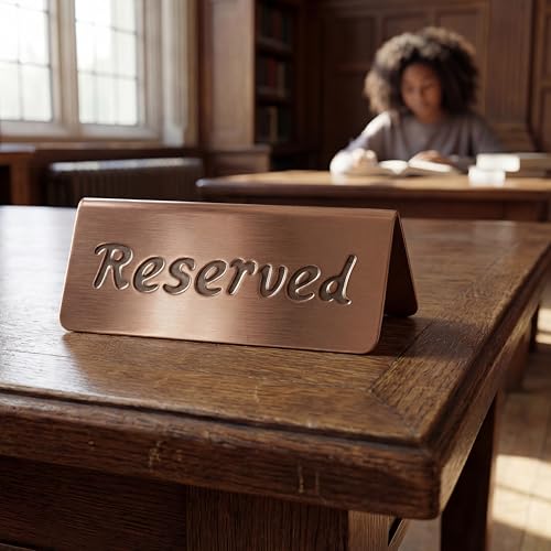 MATIMASU 2 Pack Small Reserved Table Signs for Restaurants,Dinner Parties,Banquets,Events - Stainless Steel Table Tent Place Signs - 10 Year’s Use - Etched Design - Double Sided View - 4.7 x 1.9 In - (Sliver) - Image 5