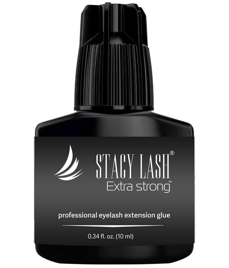 Stacy Lash Extra Strong Eyelash Extension Glue Stacy Lash (0.34 fl.oz / 10 ml) / 0.5-1 Sec Dry/Retention – 8 Weeks/Black Adhesive/Professional Supplies - Image 1