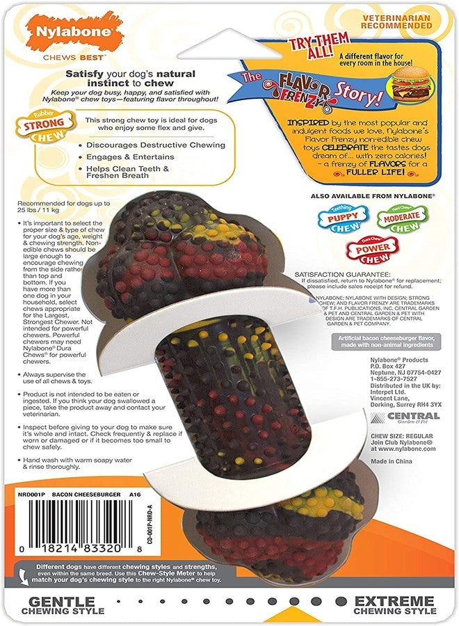 Nylabone 3 Pack of Bacon Cheeseburger Flavor Frenzy Strong Chew Toys, Small - Image 2