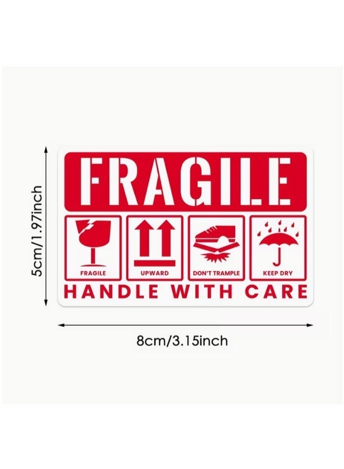 50 pcs Fragile Stickers, Handle With Care Shipping Box Warning Labels For Safe Shipping Packing Boxes Luggage and E-commerce. (5 x 8cm) - Image 2
