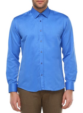 Men's Blue Slim Fit Cut Long Sleeve Cotton Shirt - pzsku/ZAB867629D88500564E16Z/45/_/1728060547/bbbfdfb0-a122-49dc-947c-1c9a1adefe23