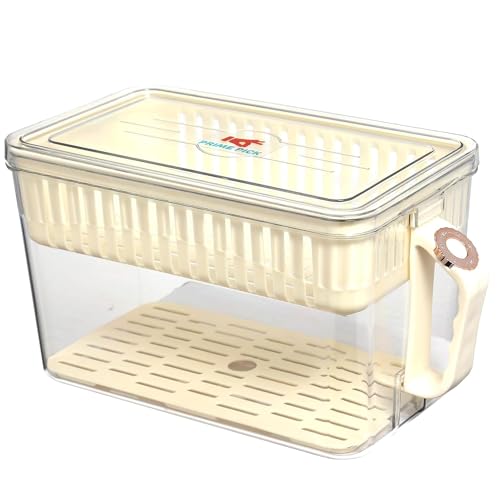 PRIME PICK Fresh Store Fridge Organizer Storage Box Set BPA Free Plastic Container Stackable Freezer Storage for Kitchen Refrigerator Organization Clear white - Image 1