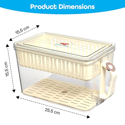 PRIME PICK Fresh Store Fridge Organizer Storage Box Set BPA Free Plastic Container Stackable Freezer Storage for Kitchen Refrigerator Organization Clear white - Image 2