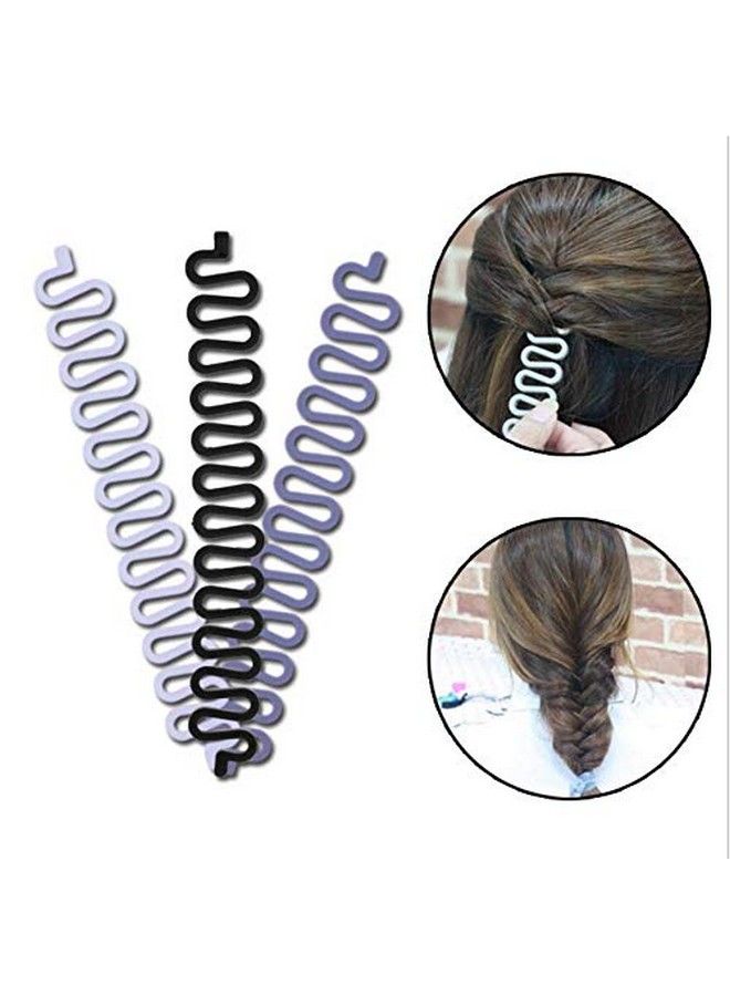 UPSTORE 6 Pcs Black 7.5Inch Diy Braiding Tool Fishbone Braid Hair Styling Clip French Centipede Braiding Plastic Stick Magic Hair Twist Styling Bun Maker Hair Accessories For Girl Lady Women - Image 3