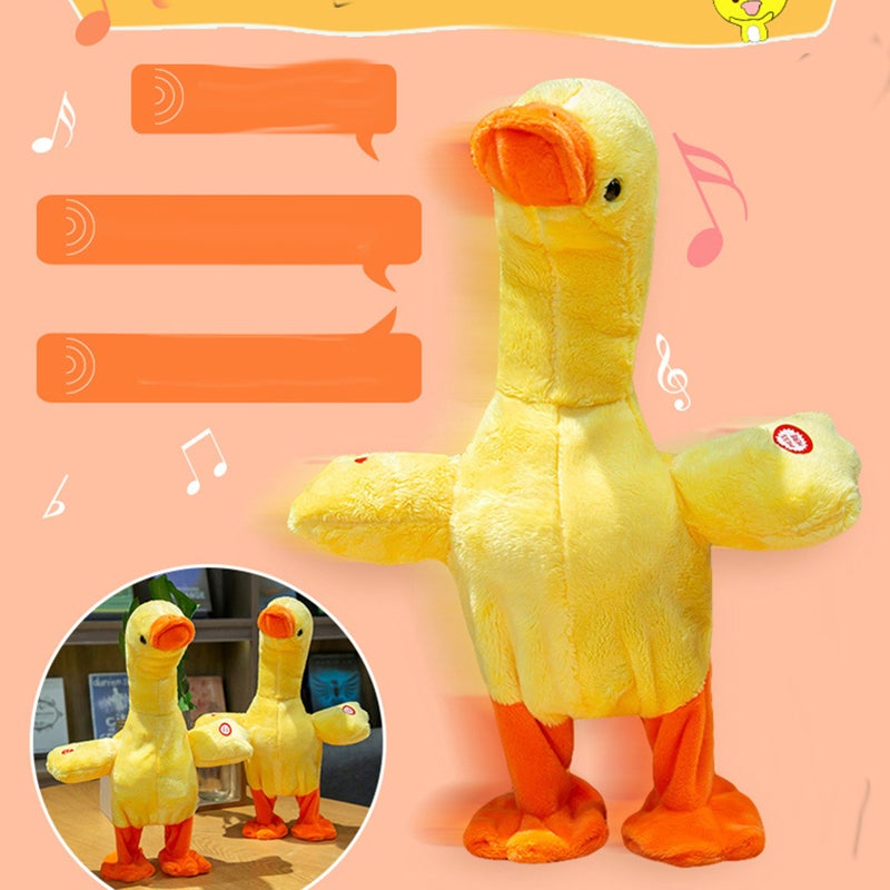 Electric Duck Plush Toy Multifunctional Sing Talk Cute Soft Comfortable Duckling Walking Toy for Gifts Battery Song Version - Image 4
