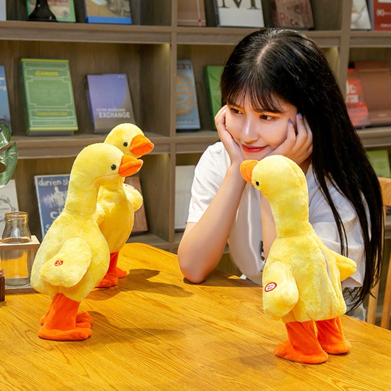 Electric Duck Plush Toy Multifunctional Sing Talk Cute Soft Comfortable Duckling Walking Toy for Gifts Battery Song Version - Image 3