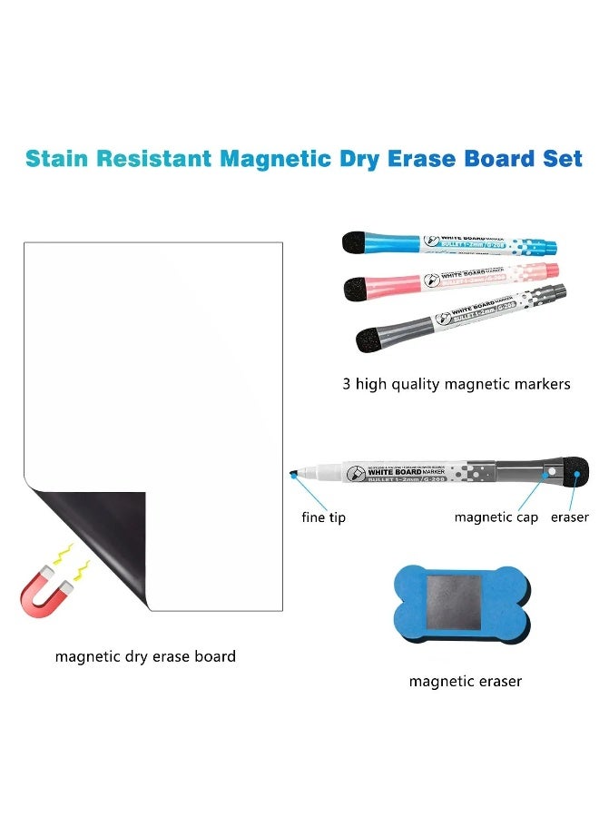 Whiteboard Magnetic Dry Erase Board Self Adhesive, for Any Smooth Surface with New Stain Resistant Technology,for Kitchen, Decor, Grocery Lists, Metalic Boxes, Office Notice Board (12” X 8”)5 Pack - Image 4