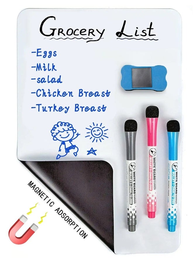 Whiteboard Magnetic Dry Erase Board Self Adhesive, for Any Smooth Surface with New Stain Resistant Technology,for Kitchen, Decor, Grocery Lists, Metalic Boxes, Office Notice Board (12” X 8”)5 Pack - Image 1