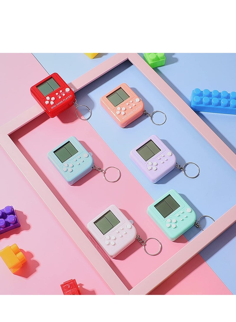 SYOSI 6 Pieces Video Game Party Favors Mini Brick Game Toy Keychain Game Console - Image 5