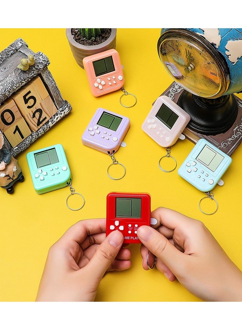 SYOSI 6 Pieces Video Game Party Favors Mini Brick Game Toy Keychain Game Console - Image 4