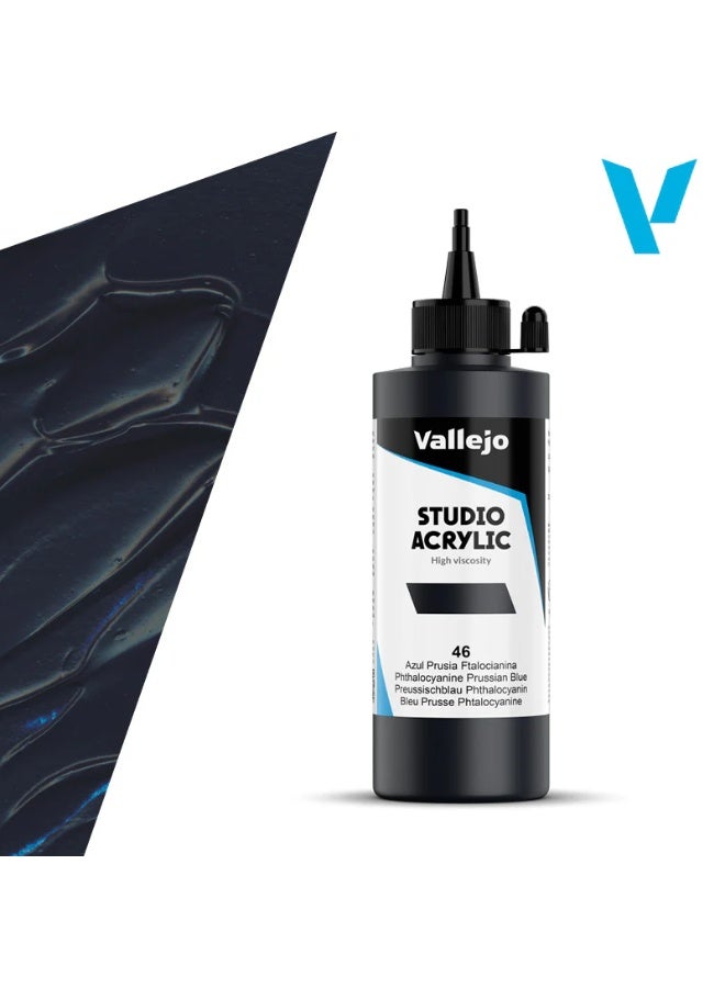 فاليجو طلاء أكريليك ستوديو، أزرق بروسي فثالو، 200 مل، رقم 46 - لون فني احترافي