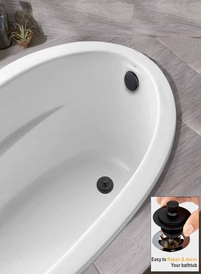 Artiwell Universal Lift and Turn Bath Drain Stopper and Cover, Bathtub Drain Stopper, Replaces lift and turn, Tip-Toe and Trip Lever drains for Tub, EZ Installation and Clearing (MATT BLACK) - Image 3