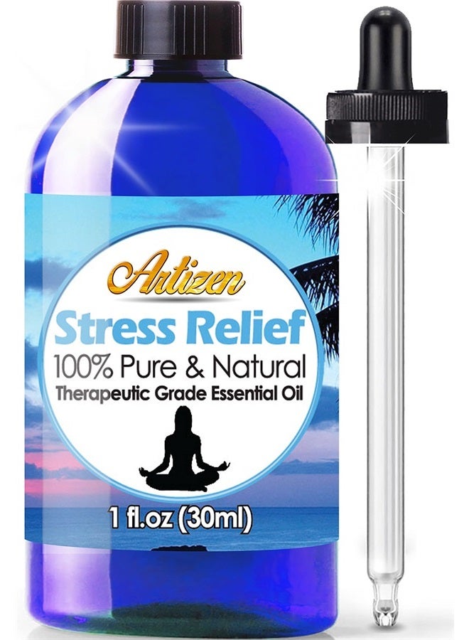 Artizen Stress Relief Blend Essential Oil (100% Pure & Natural - Undiluted) Therapeutic Grade - Huge 1oz Bottle - Perfect for Aromatherapy, Relaxation, Skin Therapy & More! - Image 1