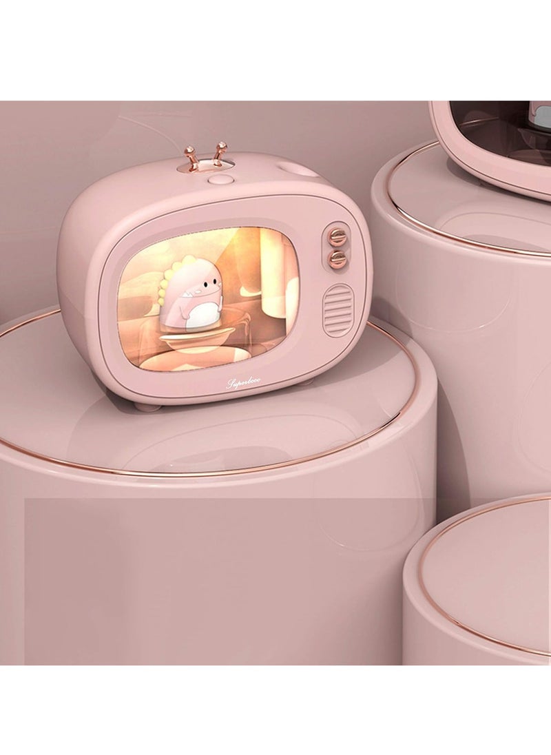 Arabest - Cool Mist Animal Humidifiers, LED Nightlights, Superbcco Mini Cute USB Humidifier, 30dB Whisper-Quiet, 400ML, 800mAh, USB Charging for Bedroom (Pink) - Image 1