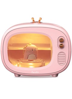 Cool Mist Animal Humidifiers, LED Nightlights, Superbcco Mini Cute USB Humidifier, 30dB Whisper-Quiet, 400ML, 800mAh, USB Charging for Bedroom (Pink)