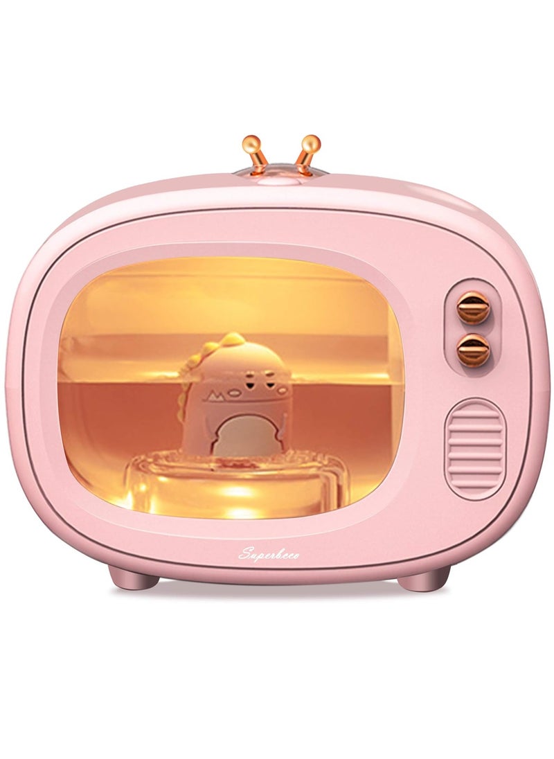 Arabest - Cool Mist Animal Humidifiers, LED Nightlights, Superbcco Mini Cute USB Humidifier, 30dB Whisper-Quiet, 400ML, 800mAh, USB Charging for Bedroom (Pink) - Image 1