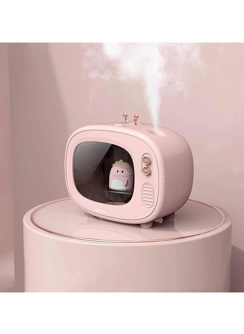 Arabest - Cool Mist Animal Humidifiers, LED Nightlights, Superbcco Mini Cute USB Humidifier, 30dB Whisper-Quiet, 400ML, 800mAh, USB Charging for Bedroom (Pink) - Image 1