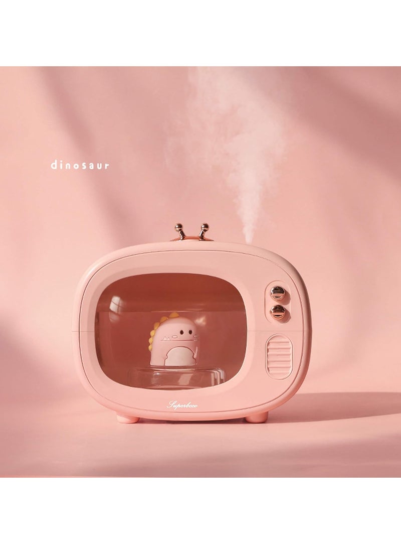 Arabest - Cool Mist Animal Humidifiers, LED Nightlights, Superbcco Mini Cute USB Humidifier, 30dB Whisper-Quiet, 400ML, 800mAh, USB Charging for Bedroom (Pink) - Image 1