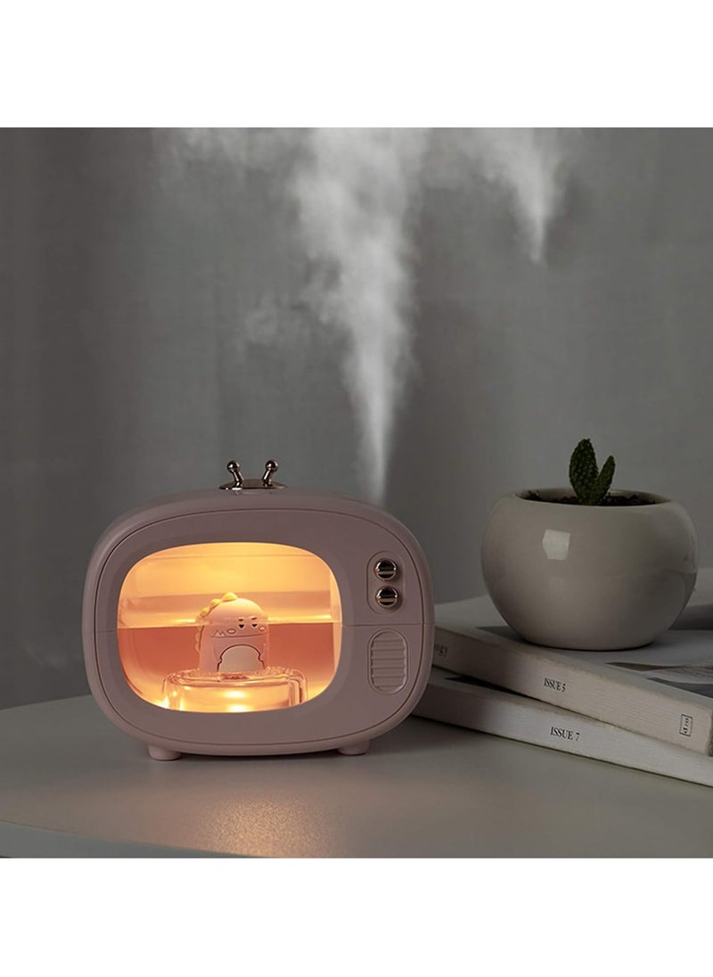 Arabest - Cool Mist Animal Humidifiers, LED Nightlights, Superbcco Mini Cute USB Humidifier, 30dB Whisper-Quiet, 400ML, 800mAh, USB Charging for Bedroom (Pink) - Image 1