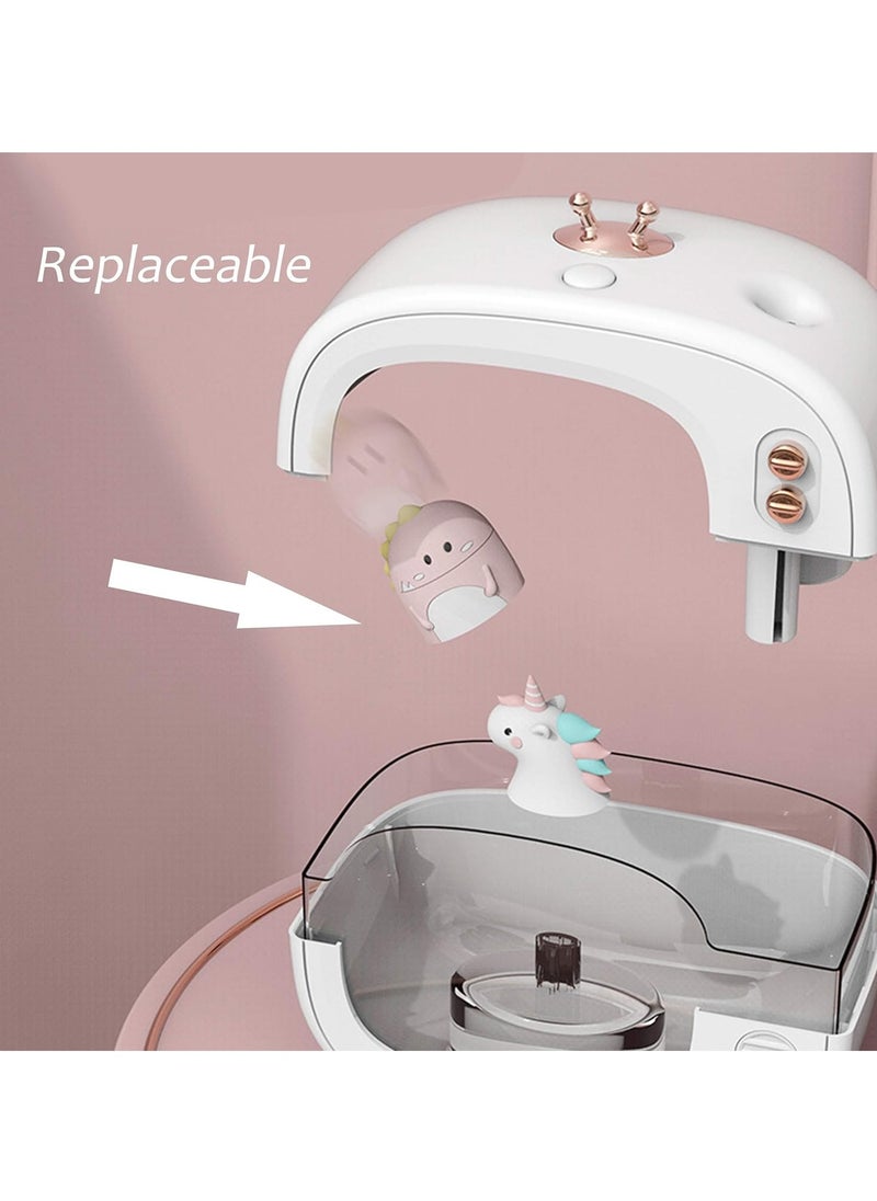 Arabest - Cool Mist Animal Humidifiers, LED Nightlights, Superbcco Mini Cute USB Humidifier, 30dB Whisper-Quiet, 400ML, 800mAh, USB Charging for Bedroom (Pink) - Image 1