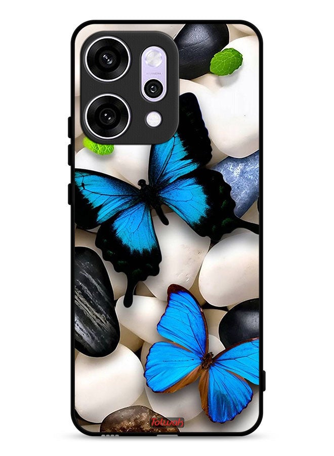Tolwak Oppo Reno14 Pro Protective Case Cover Butterflies On Stones - Image 1