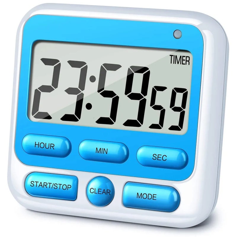 Silent Digital Timer 8x8x2 cm Black 3-Mode Countdown Clock Alarm - Magnetic Back Loud 70-90db Alarm Versatile Electronic Timer for Classrooms Conference Rooms Home