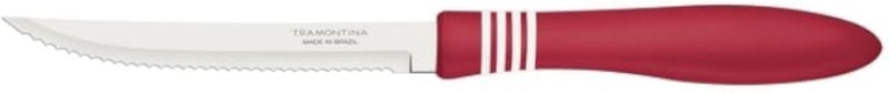 TRAMONTINA Knife, Kitchen Knife for Everyday Cutting â€“ Traditional â€“ Steak â€“ Polypropylene - Plain Edge â€“ 5-Inch â€“ Red