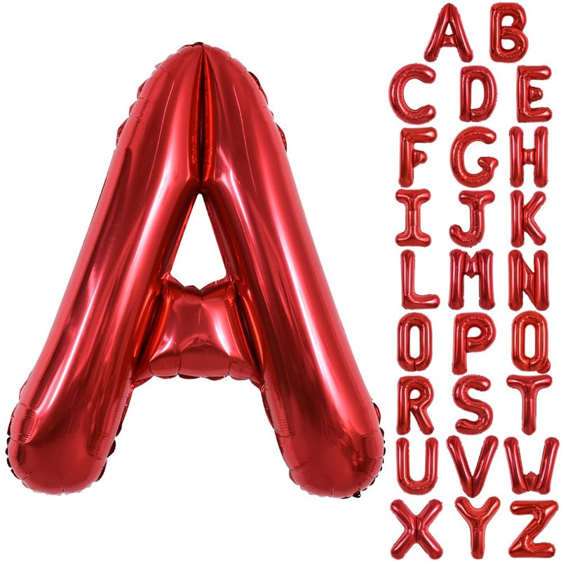 TONIFUL 40 Inch Large Bright Red Letter Balloons AZ Giant Jumbo Helium Foil Mylar Big Letter A Balloons for Birthday Party Anniversary Wedding Decorations - Image 2