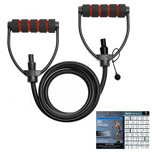 FirstFit Resistance Rubber Band Exercise Cord Professional Toning Tube Exerciser Exercise Band with Comfort Handles 35 to 40 Lbs, Assorted - Image 1