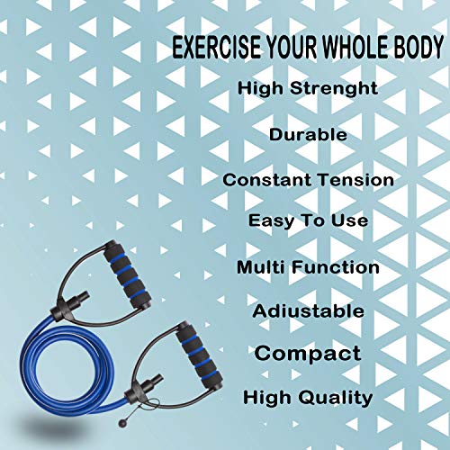 FirstFit Resistance Rubber Band Exercise Cord Professional Toning Tube Exerciser Exercise Band with Comfort Handles 35 to 40 Lbs, Assorted - Image 5