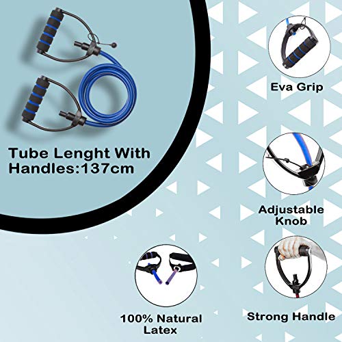 FirstFit Resistance Rubber Band Exercise Cord Professional Toning Tube Exerciser Exercise Band with Comfort Handles 35 to 40 Lbs, Assorted - Image 4