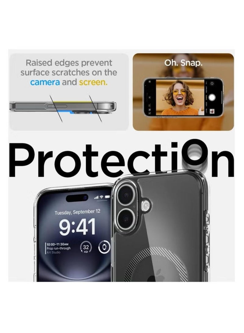 Spigen Ultra Hybrid MagFit for iPhone 16 Plus Case Cover with MagSafe (2024) - Carbon Fiber - Image 5