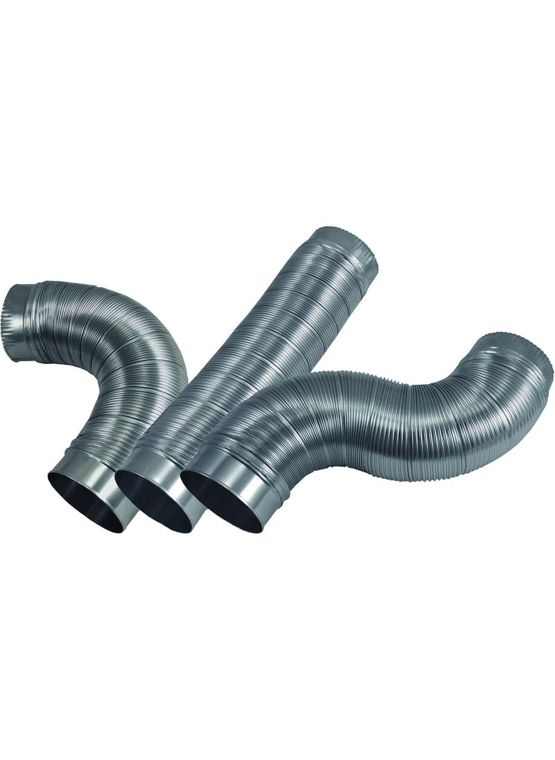 Deflecto Deflecto Semi Rigid Aluminum Duct with Attached Connectors Silver 4 x 24 MAC360246  - Image 1